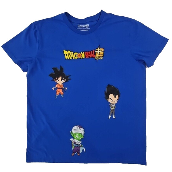 Dragonball Z Embroidered T-Shirt with Front & Back Graphics Royal Blue Size XL - Picture 1 of 8